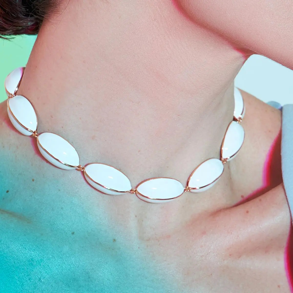 Conjunto Ovais Esmaltados | Ouro 18k