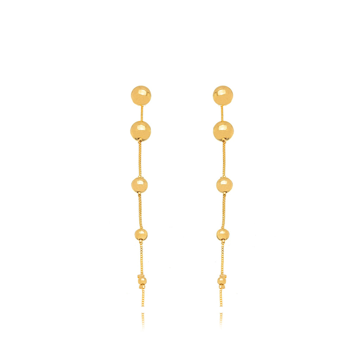 Brinco Bolas Lisas Dourado