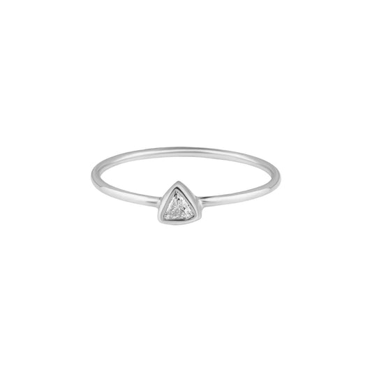 Anel Pedra Triângulo | Prata 925