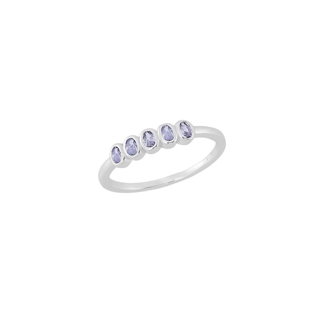 Anel Oval Lilás | Prata 925