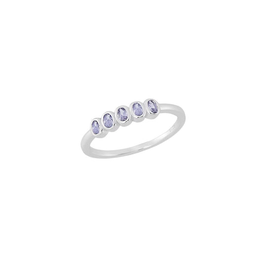 Anel Oval Lilás | Prata 925