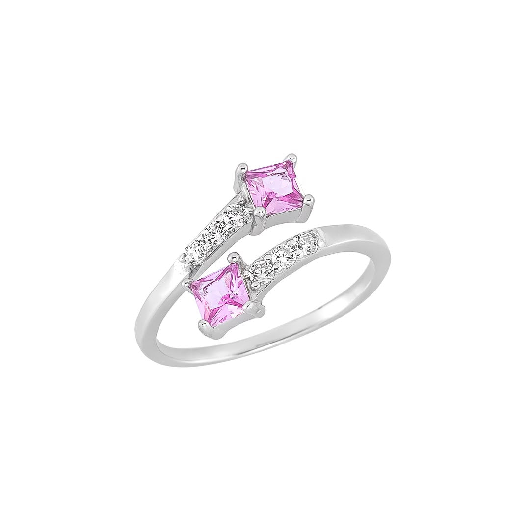 Anel Pedras Pink | Prata 925