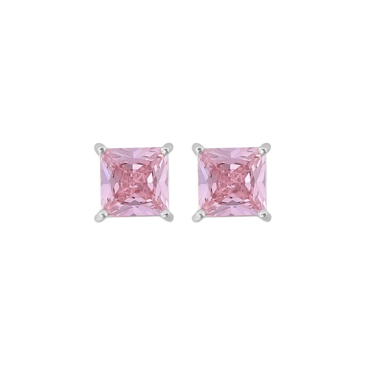 Brinco Rosa Caixa Alta | Prata 925