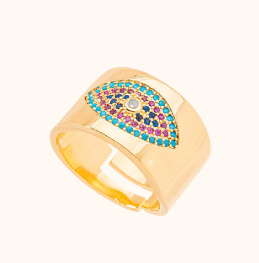 Anel Eyes | Banho de Ouro 18k - vista completa