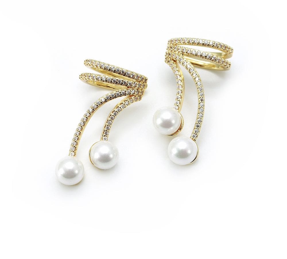 Brinco Ear Cuff com Pérolas