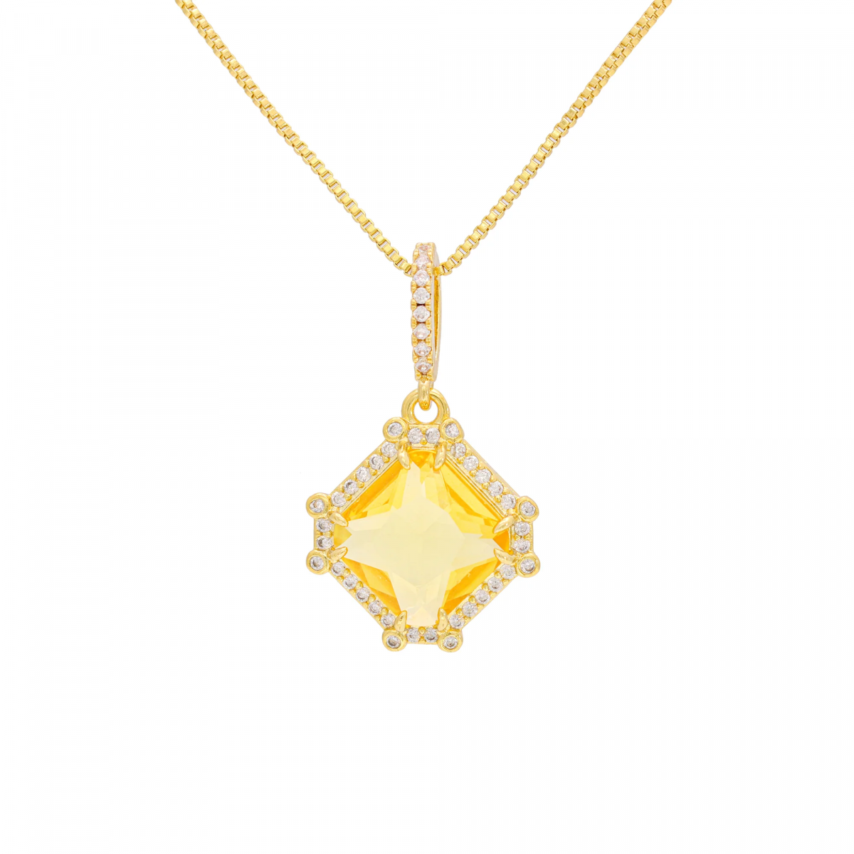 Conjunto Yellow – Colar e Anel com Zircônia Amarela - Imagem 2