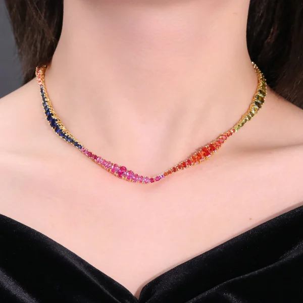 Colar Riviera Carrê Mix de Cores Luxo
