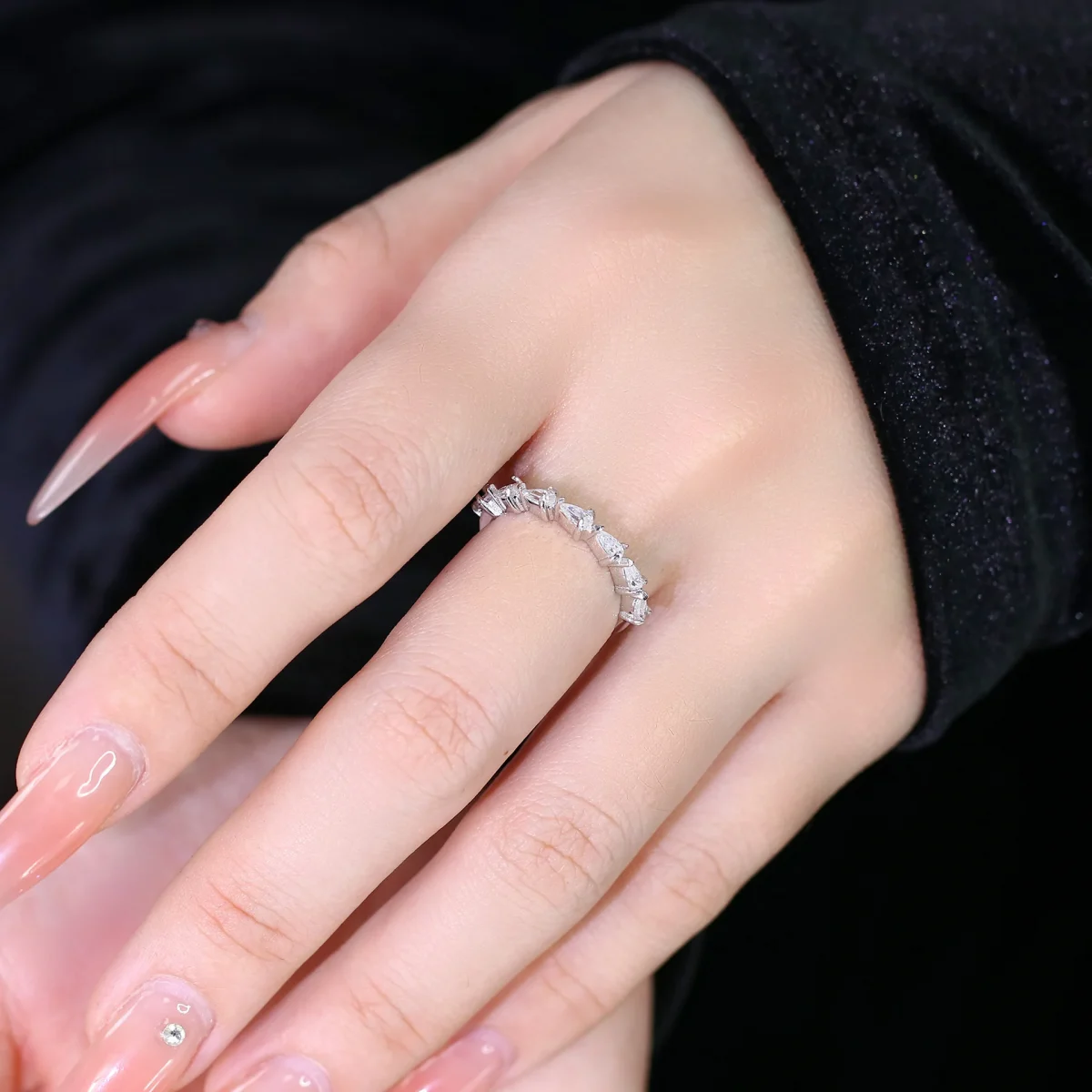 ANEL Ldrilhos Moissanite prata 925 - Imagem 2